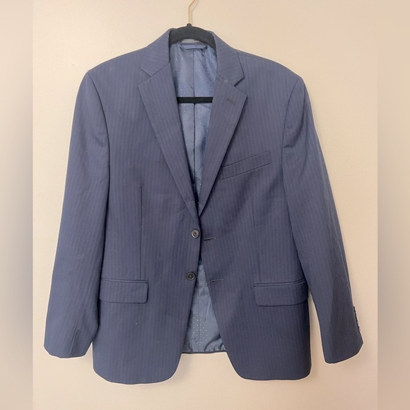 Michael Strahan Collection Men's Wool blend Navy Suit jacket size 38S - Picture 1 of 14